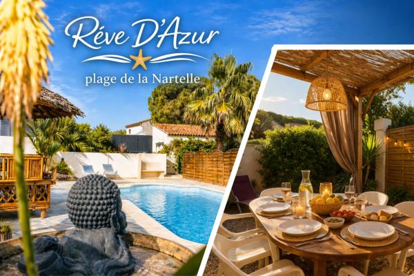 Maison Julia bord de mer - 2 Chambres - Plage de la Nartelle - Sainte Maxime - Piscine partagée - Parking - BBQ - Draps inclus, Κράτηση Διακοσστικό σπίτι La Nartelle Mimosa Road